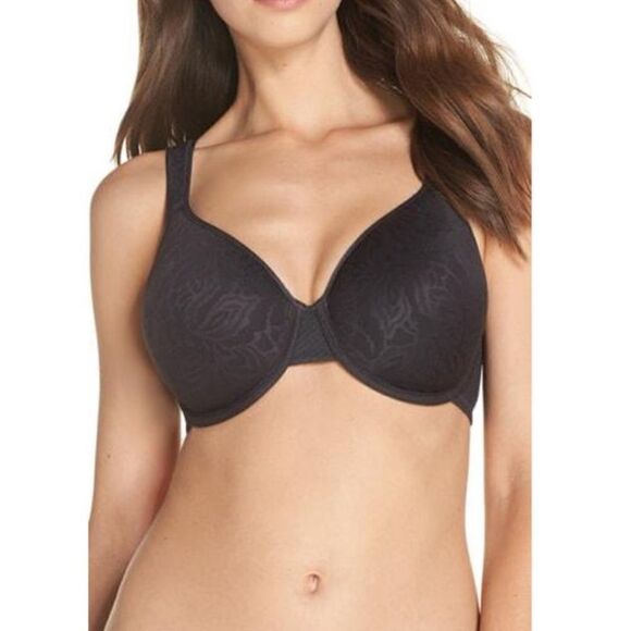 NEW Wacoal Black Floral The Breast Cancer Awareness Contour T-Shirt Bra 36D - Picture 1 of 8